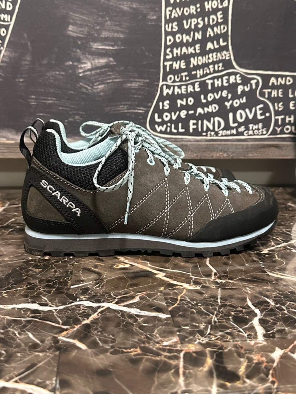 Scarpa Gray and Light Blue Low-Profile Hiking Chukka